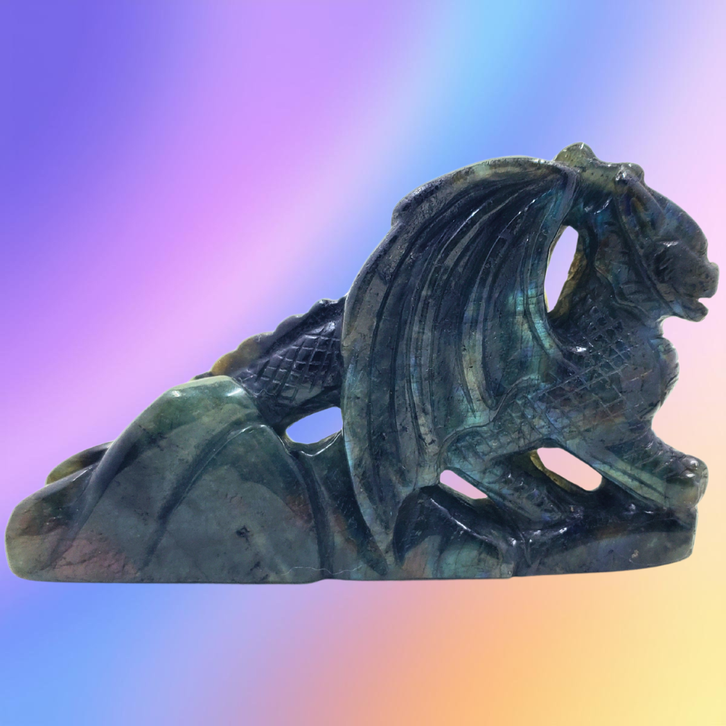 Labradorite Mini Dragon Carving