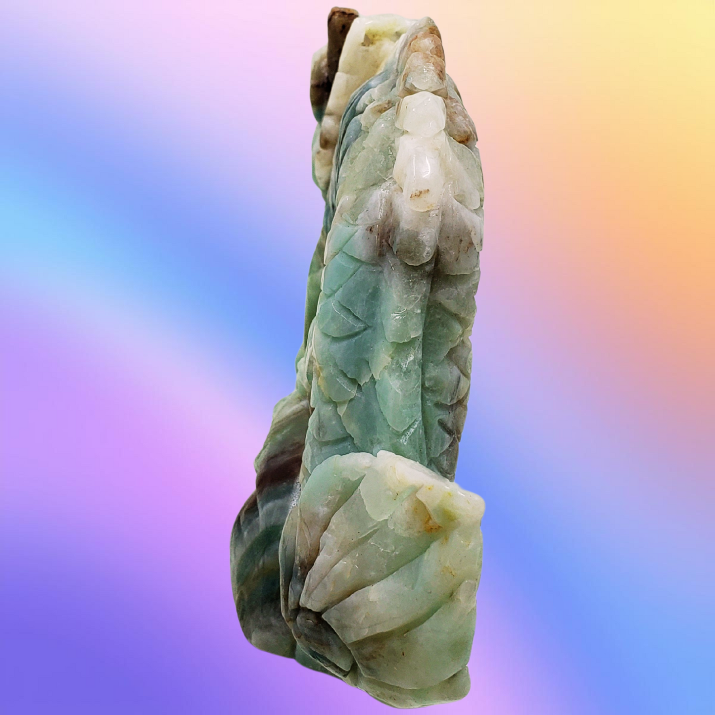 Crazy Lace Agate Chinese Dragon Carving