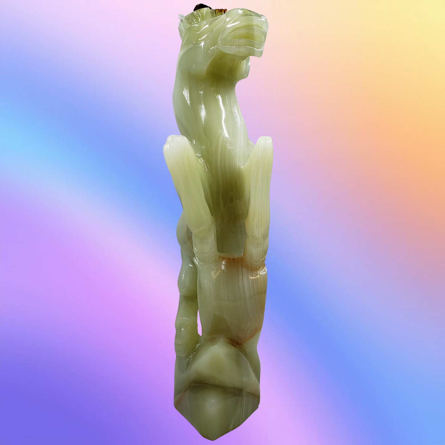 Green Onyx Horse Carving