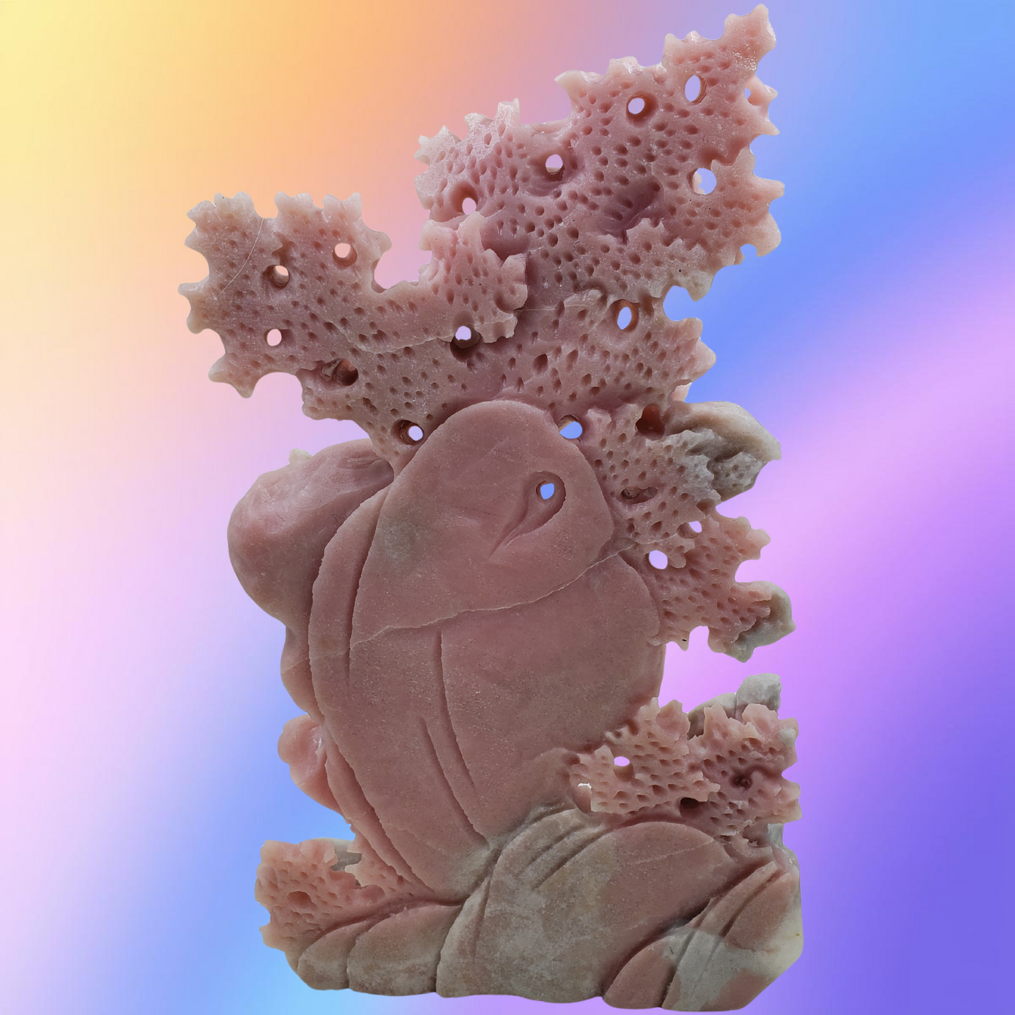 Pink Opal Sea Creatures Carving