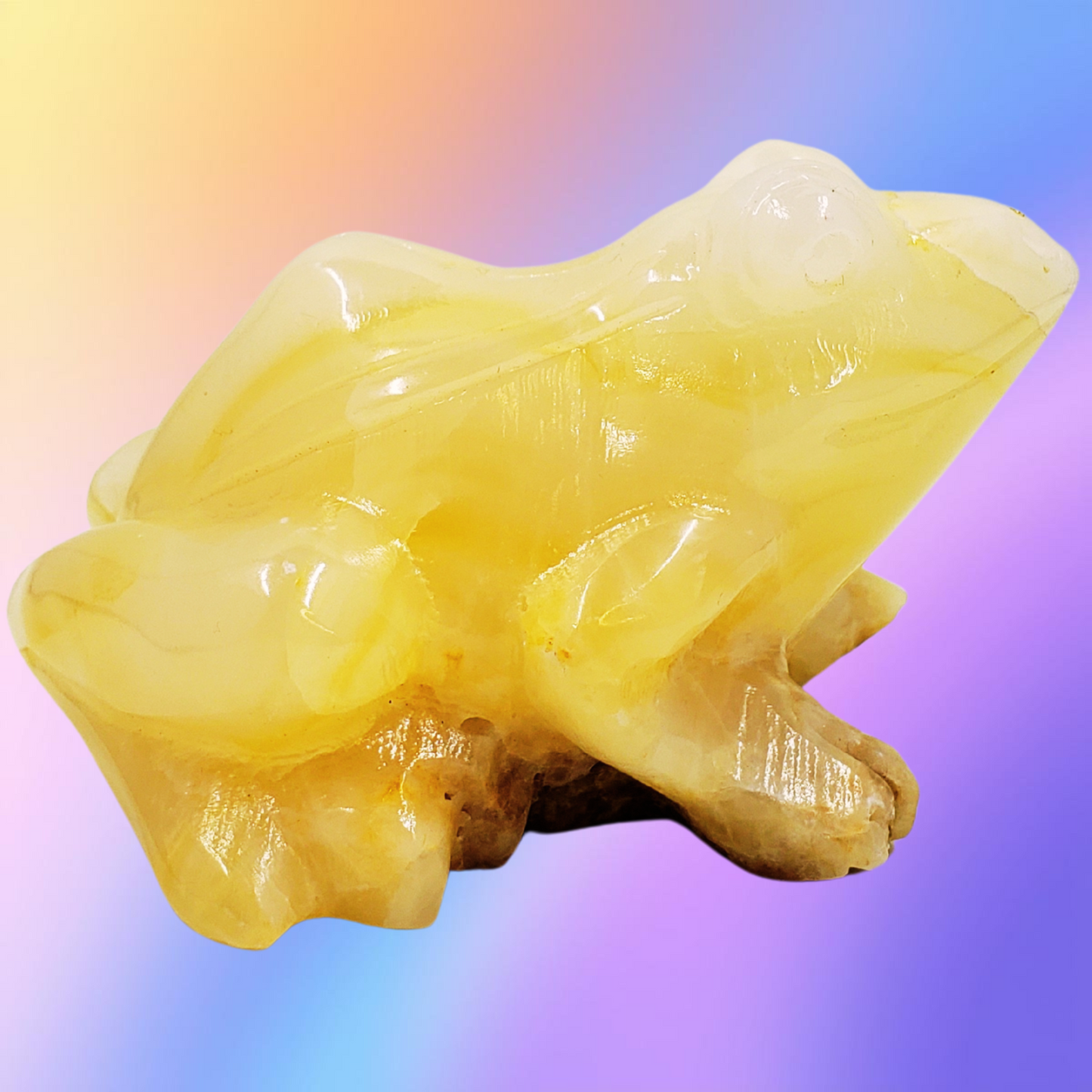 Green Onyx Frog Carving