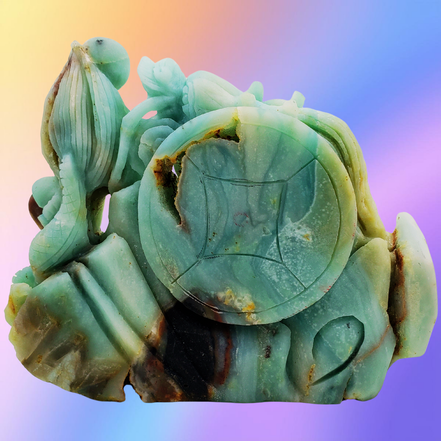 Amazonite Chinese Dragon Carving
