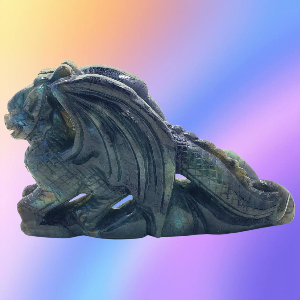 Labradorite Mini Dragon Carving
