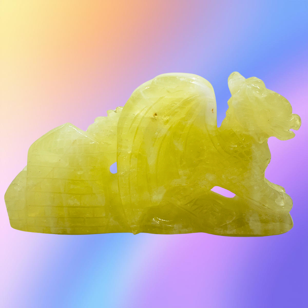 Citrine Free Standing Dragon Carving