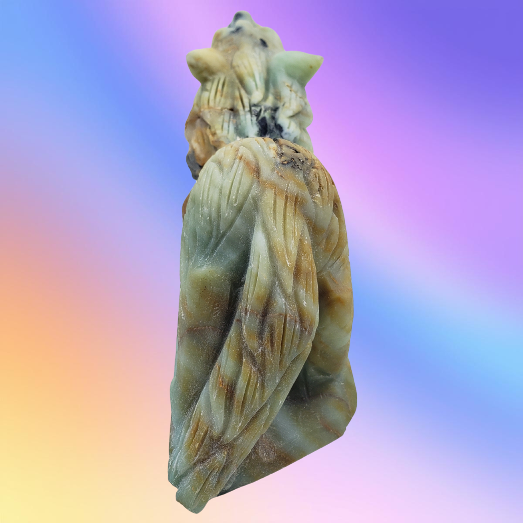 Amazonite Wolf Carving