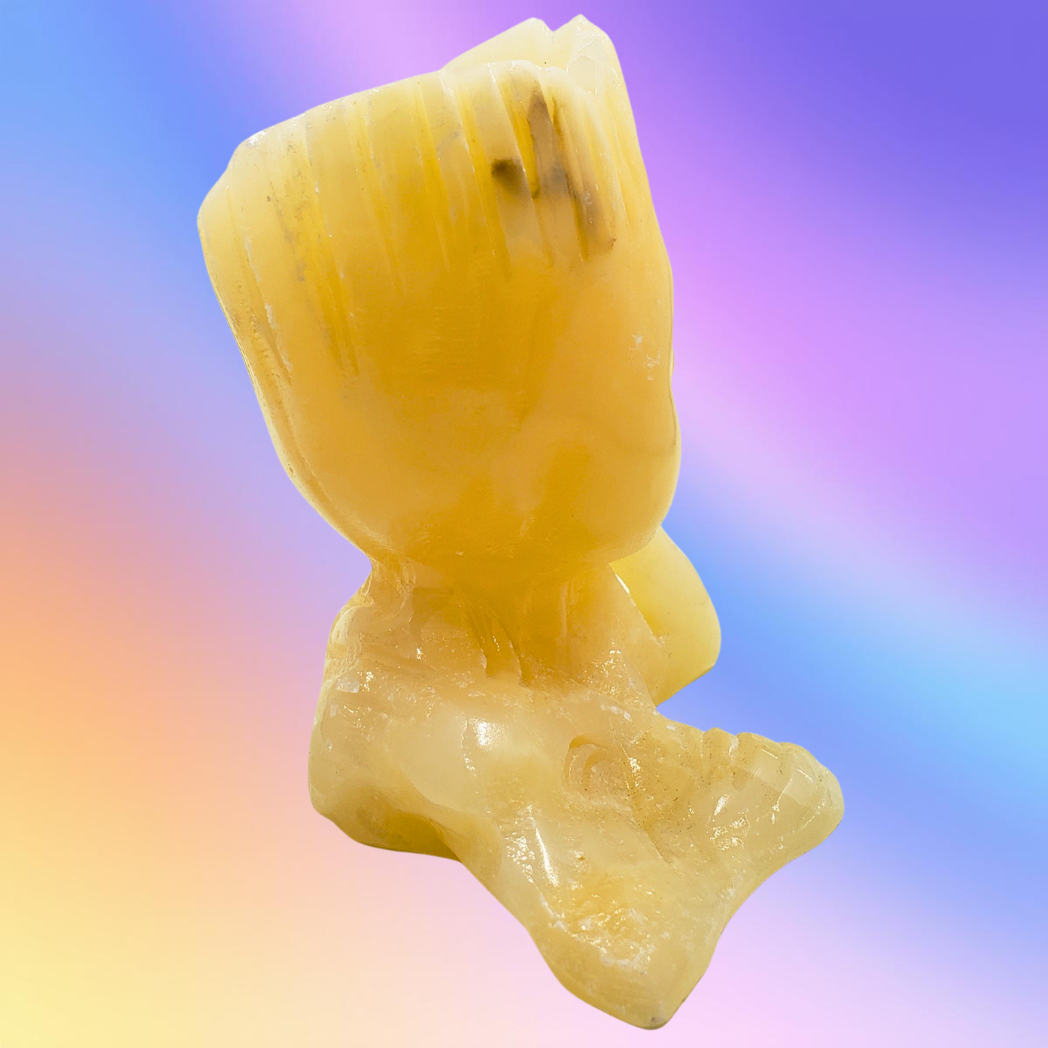 Citrine Groot Resting Face Carving
