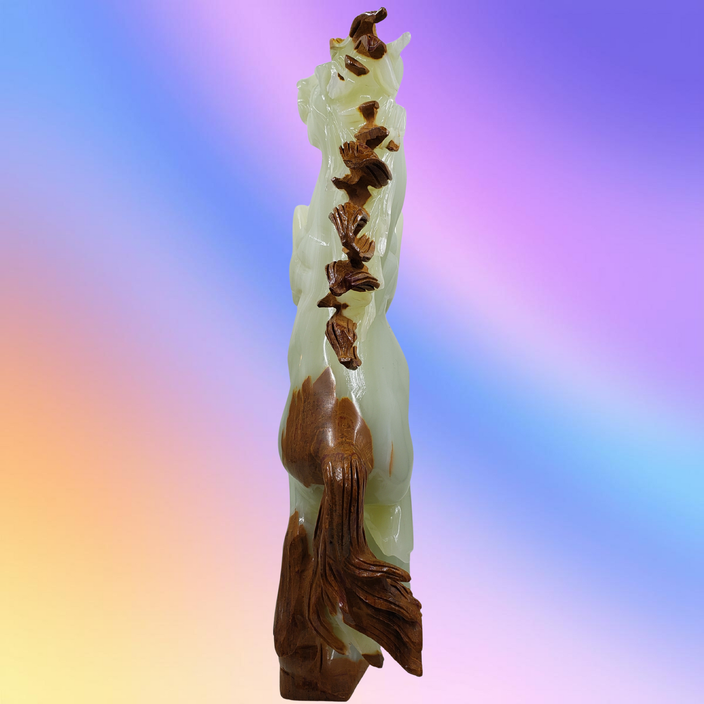 Green Onyx Horse Carving