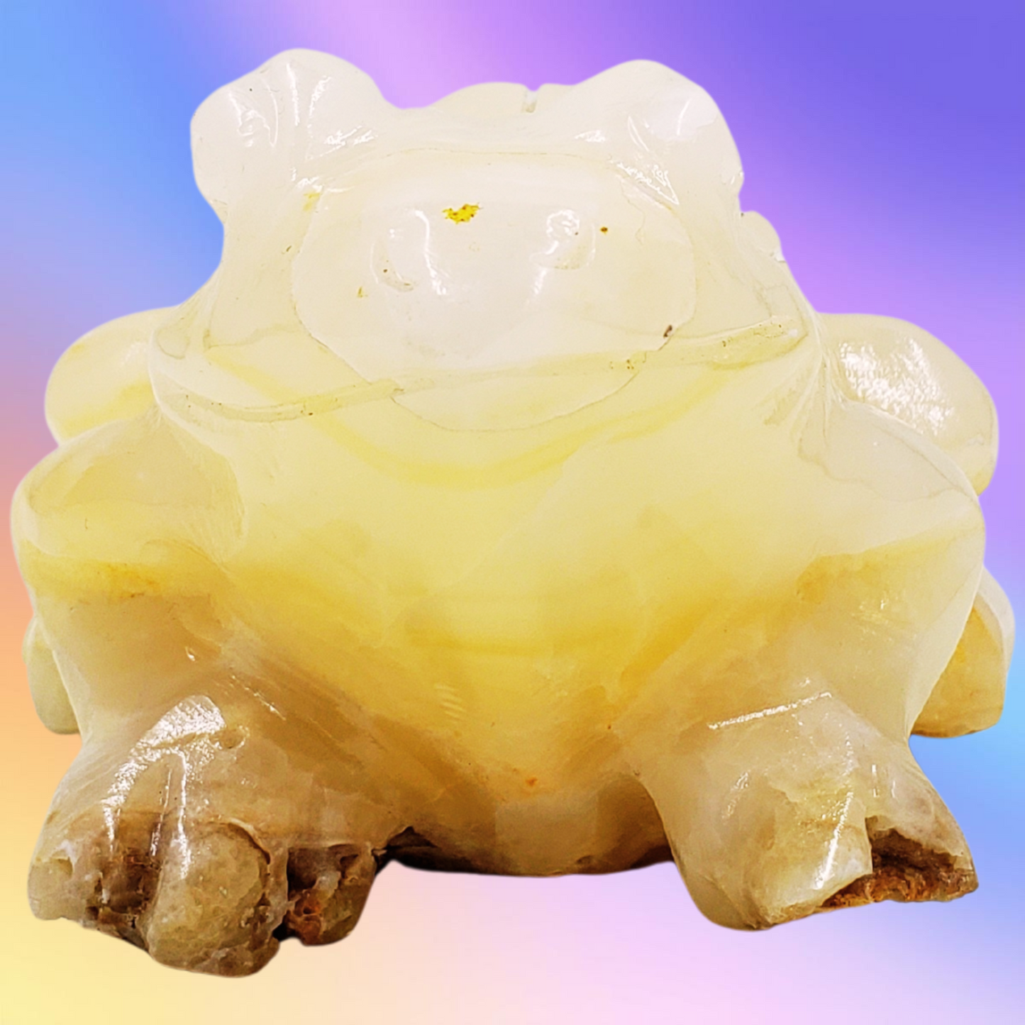 Green Onyx Frog Carving