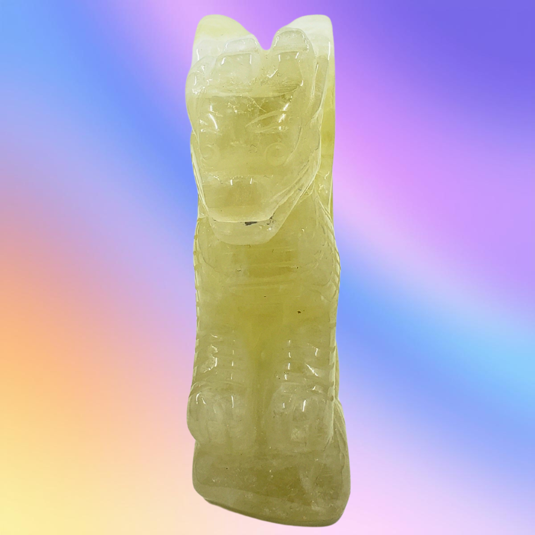 Citrine Free Standing Dragon Carving