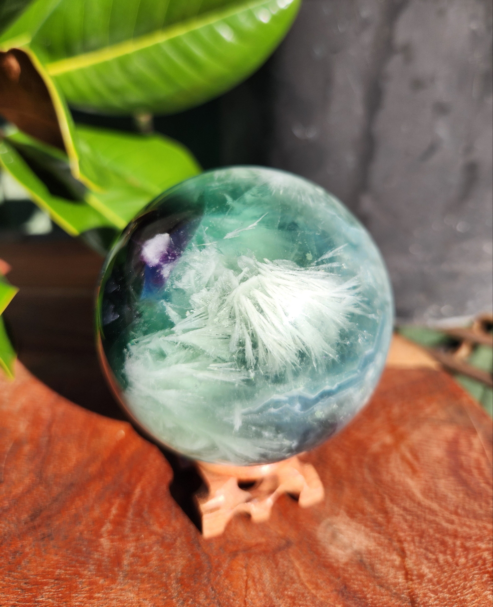 Feather Fluorite Sphere