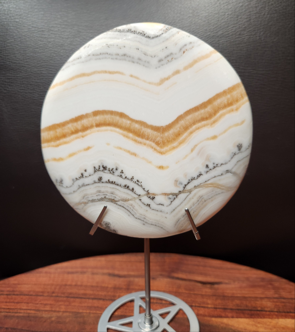 Dentritic Yellow Calcite Slab