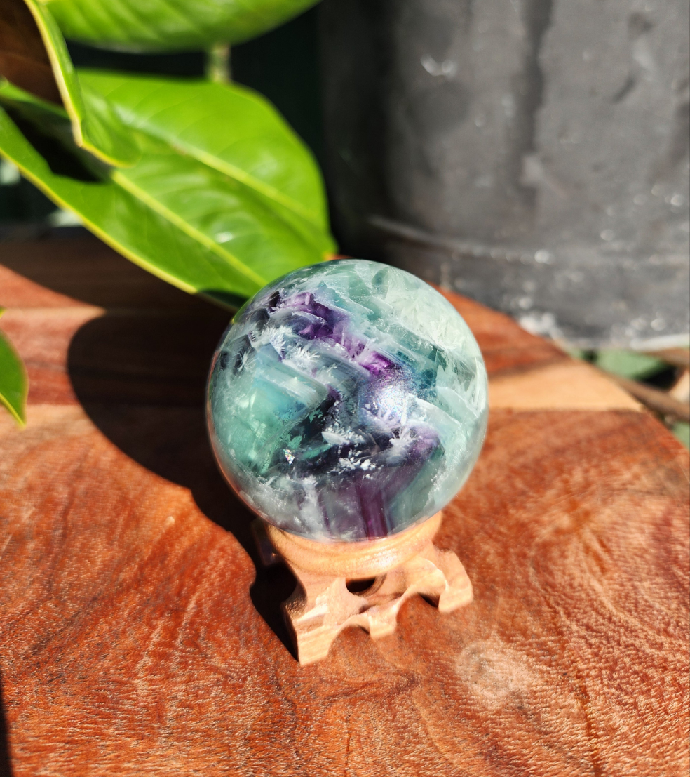 Feather Fluorite Sphere