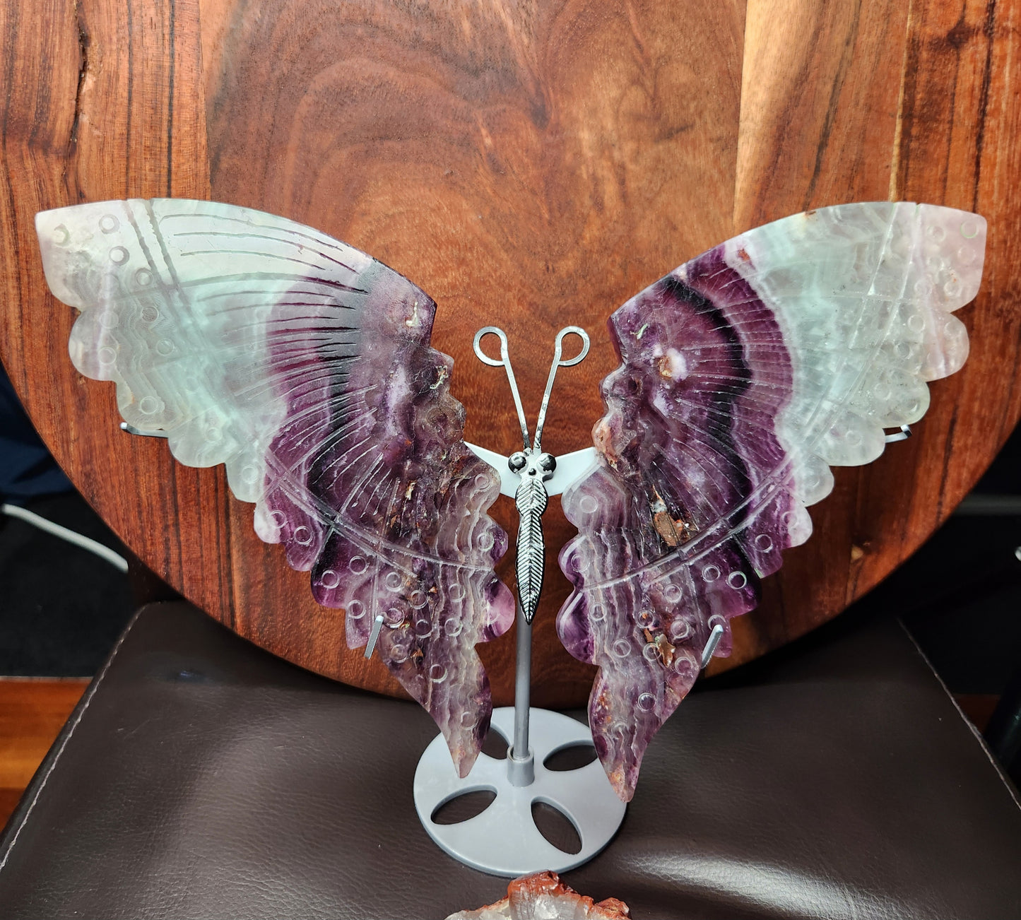 Rainbow Fluorite Wings on Stand