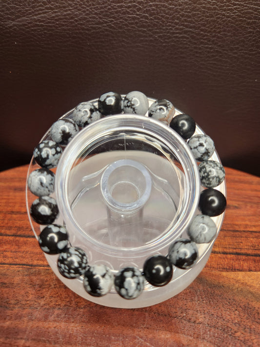 Snowflake Obsidian Bracelet