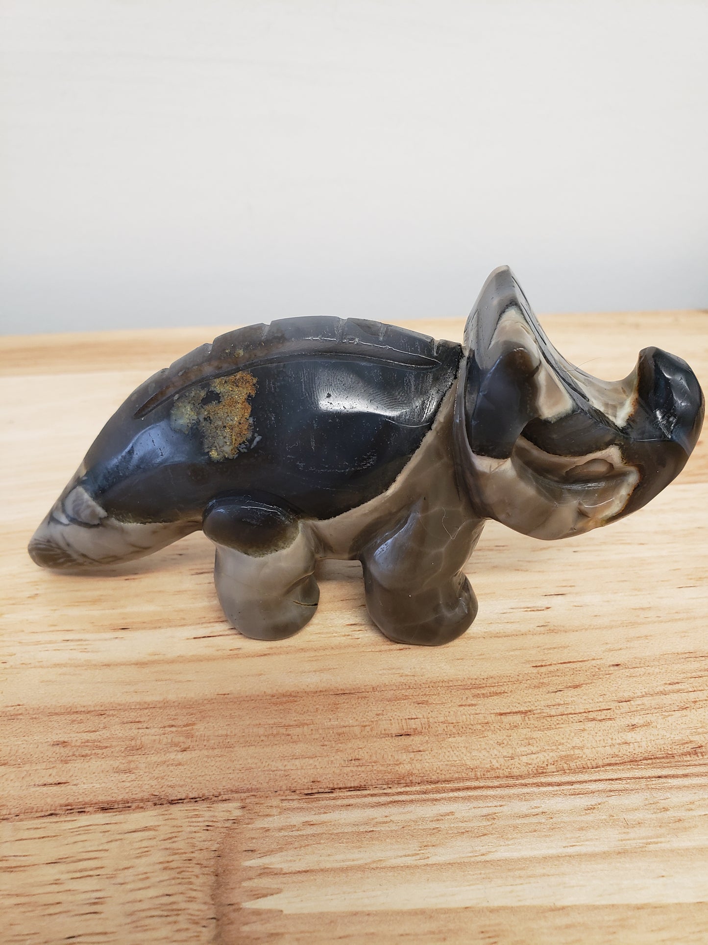 Volcano Agate Rhino Carving