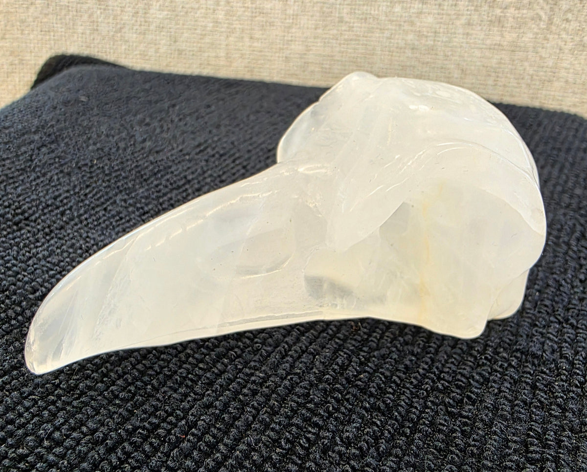 Clear Quartz Crow Skull