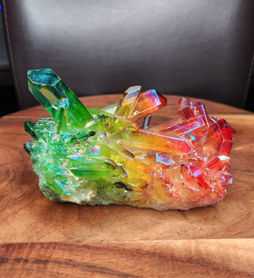 RAINBOW AURA QUARTZ CLUSTER