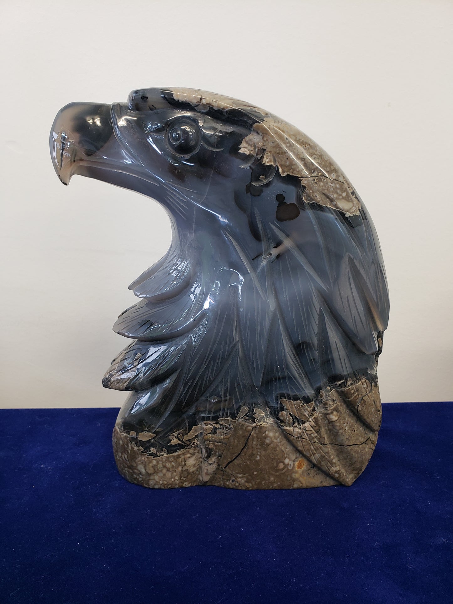 Volcano Agate Eagle Carving