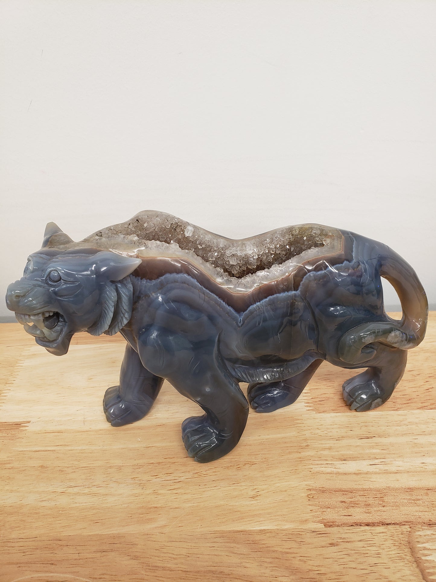 Tiger Druzey Agate Carving