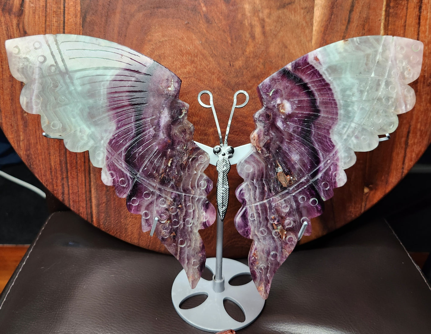 Rainbow Fluorite Wings on Stand