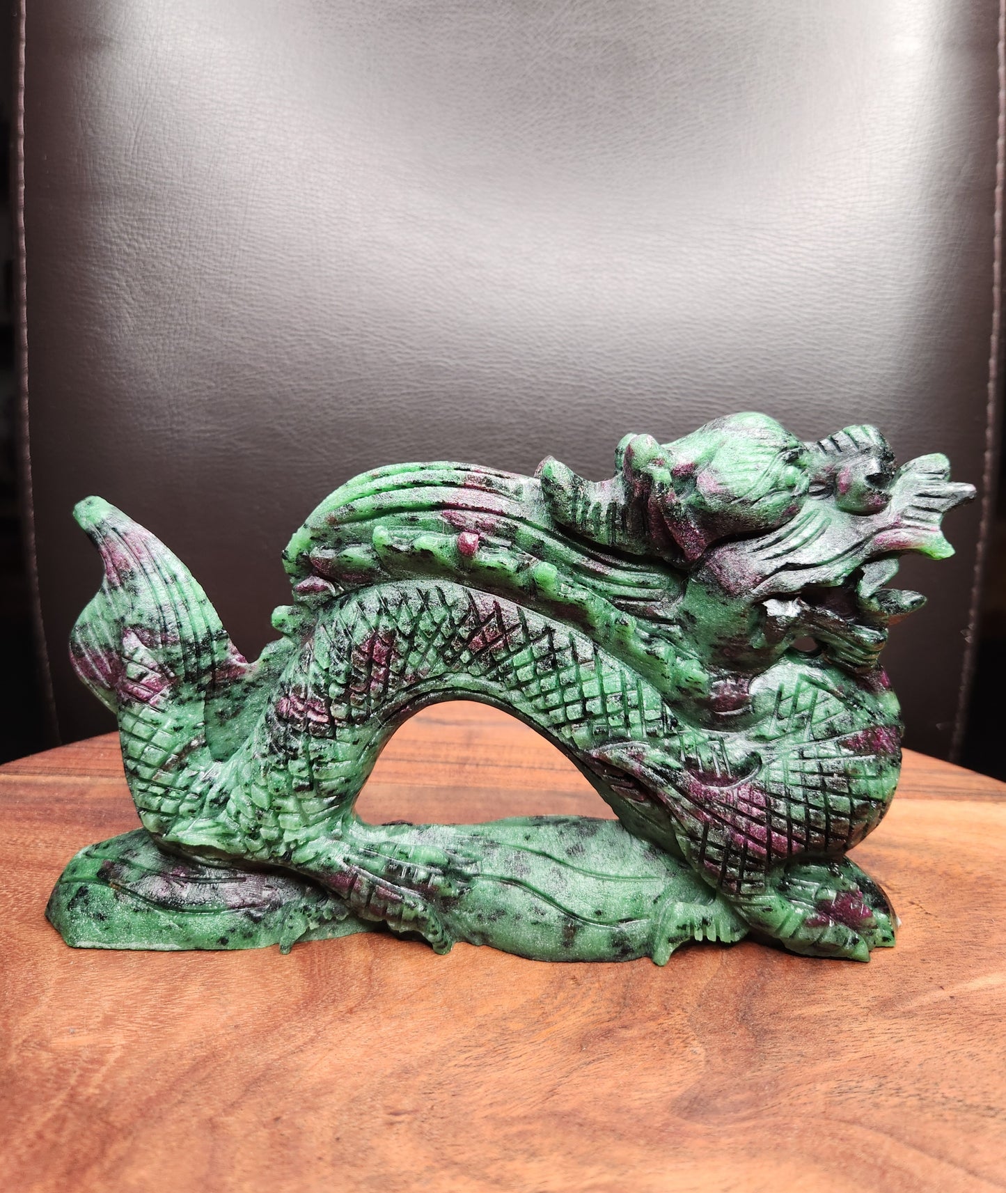 Ruby Zoisite Dragon Carving