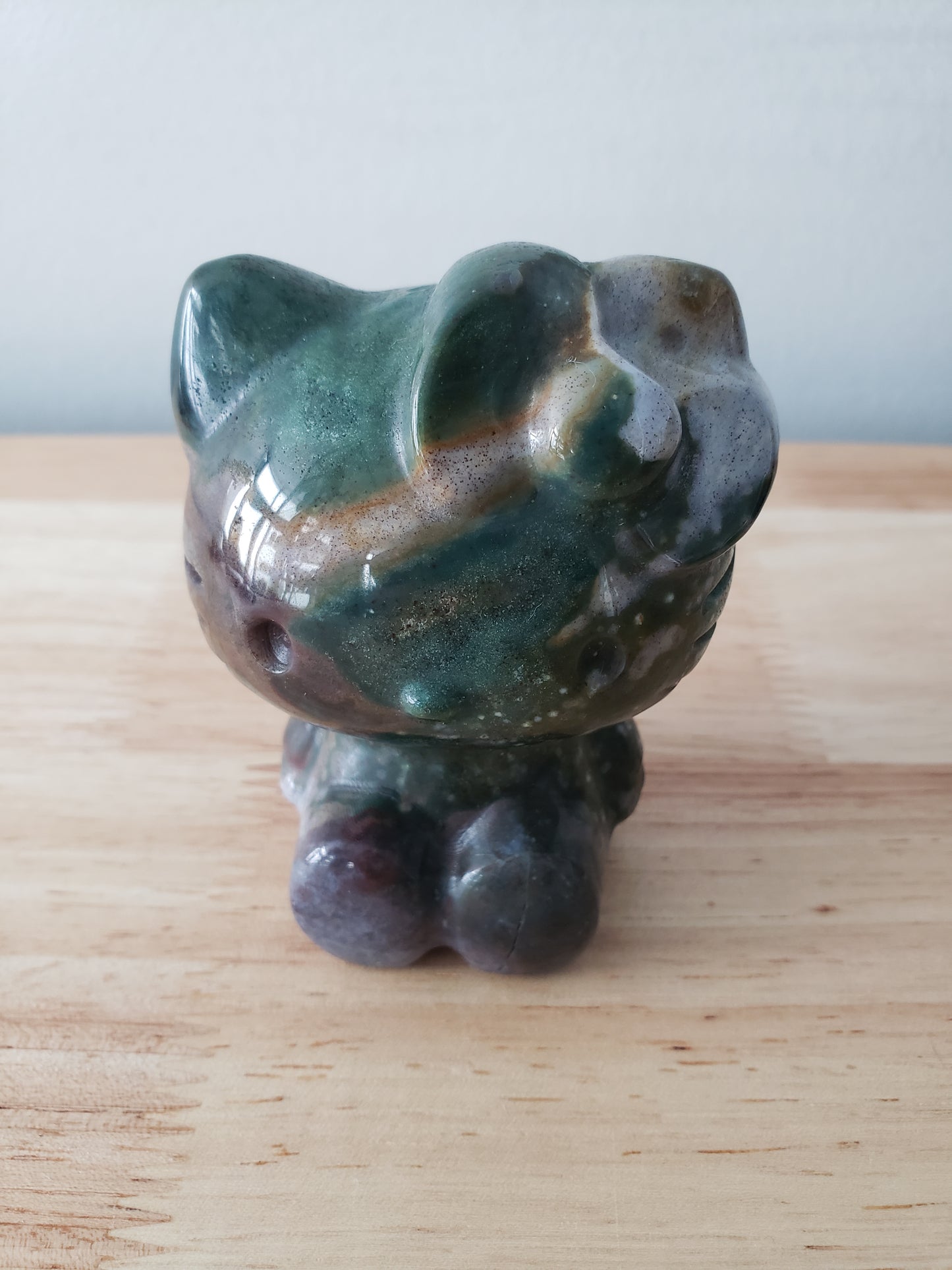 Ocean Jasper Hello Kitty Carving