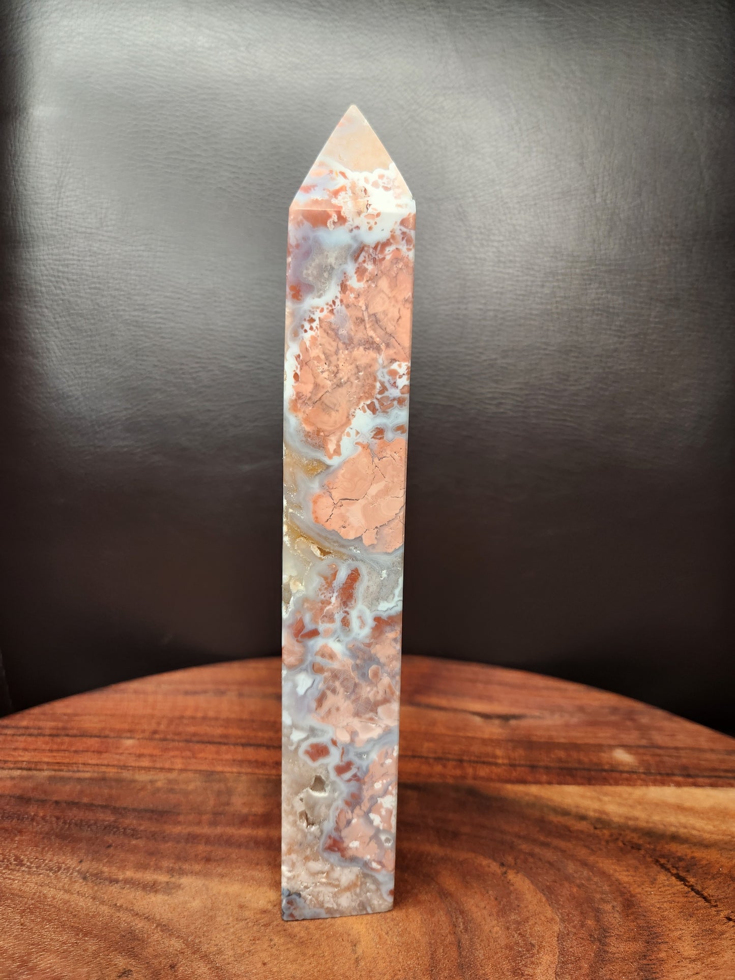 Pink Agate Druzy Tower