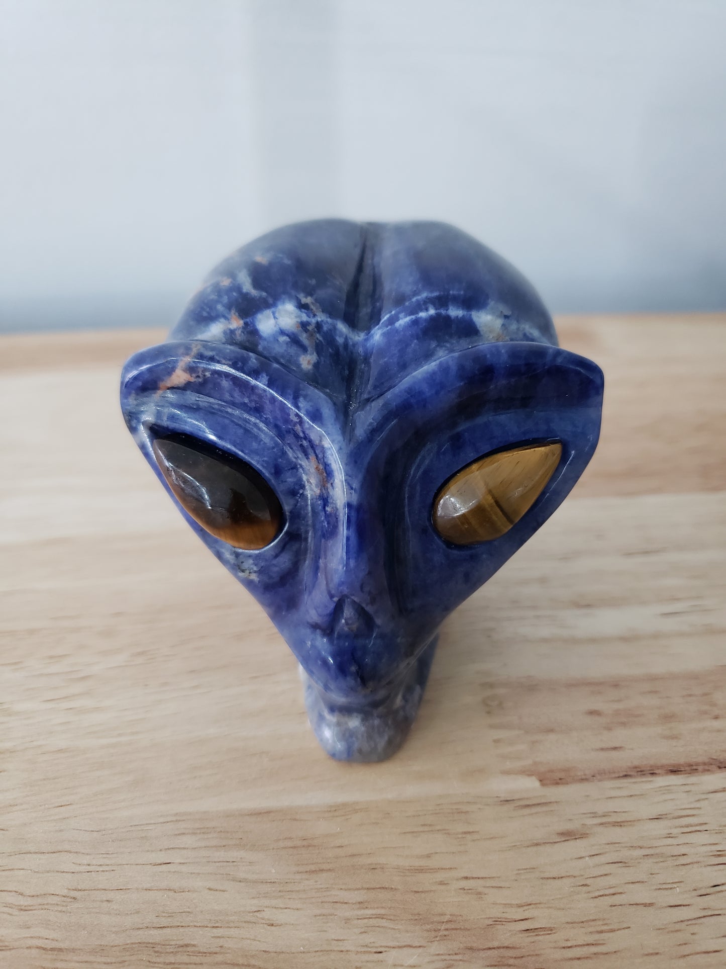 Sodalite Alien Head Carving