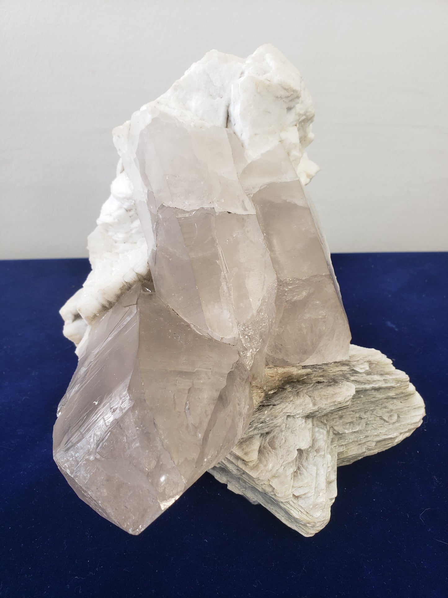 Quartz with Tremolite and Calcite Specimen