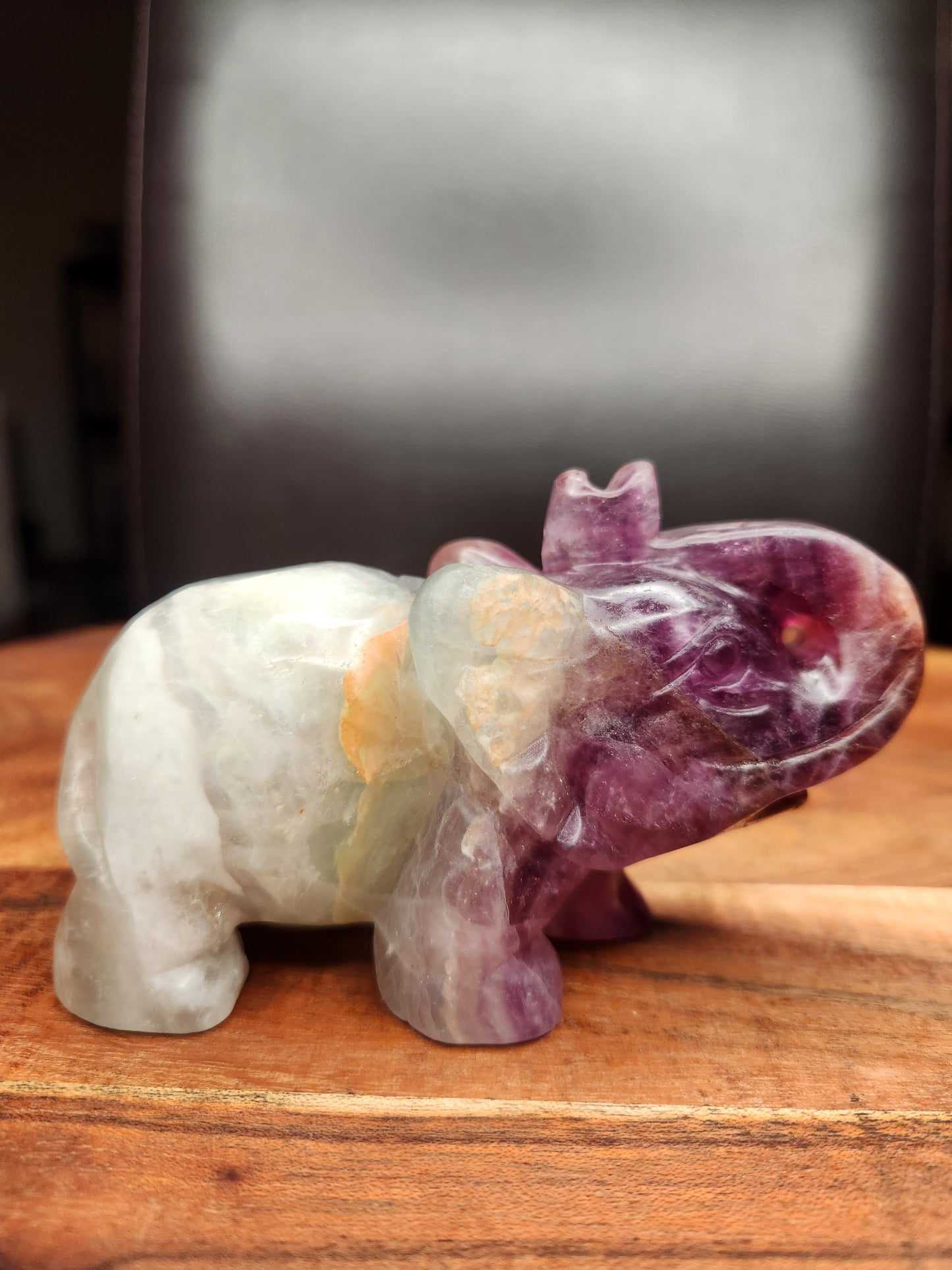 Fluorite Elephant Carving