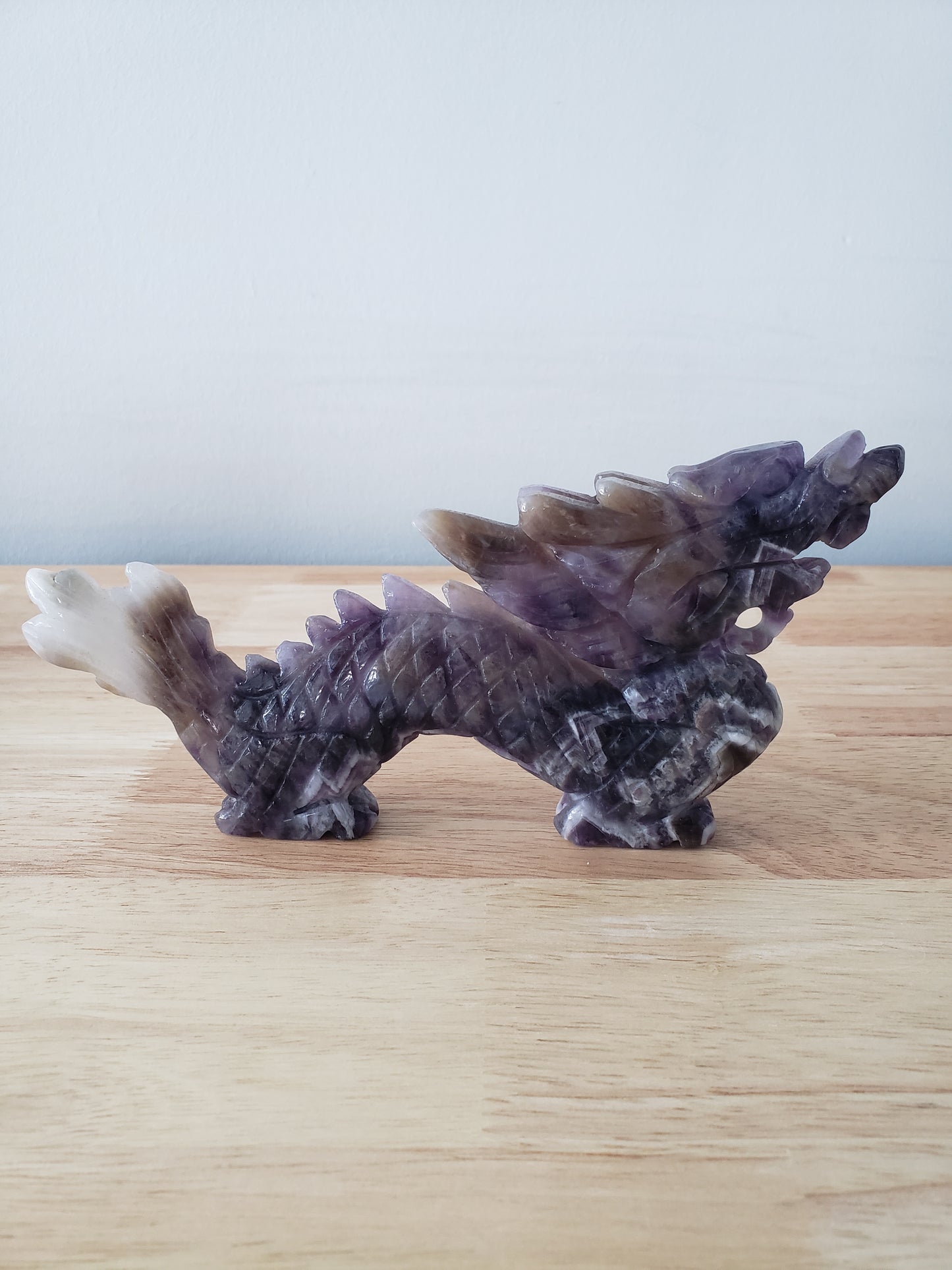 Ame Chinese Dragon Standing Carving