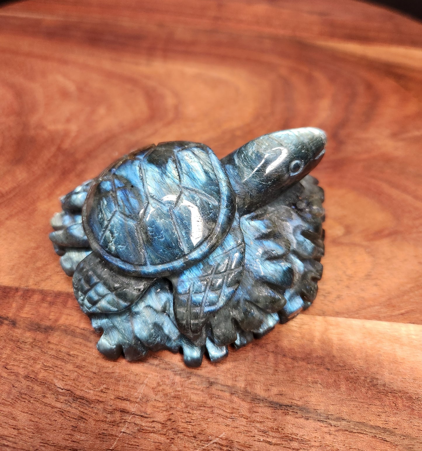 Labradorite Turtle Carving