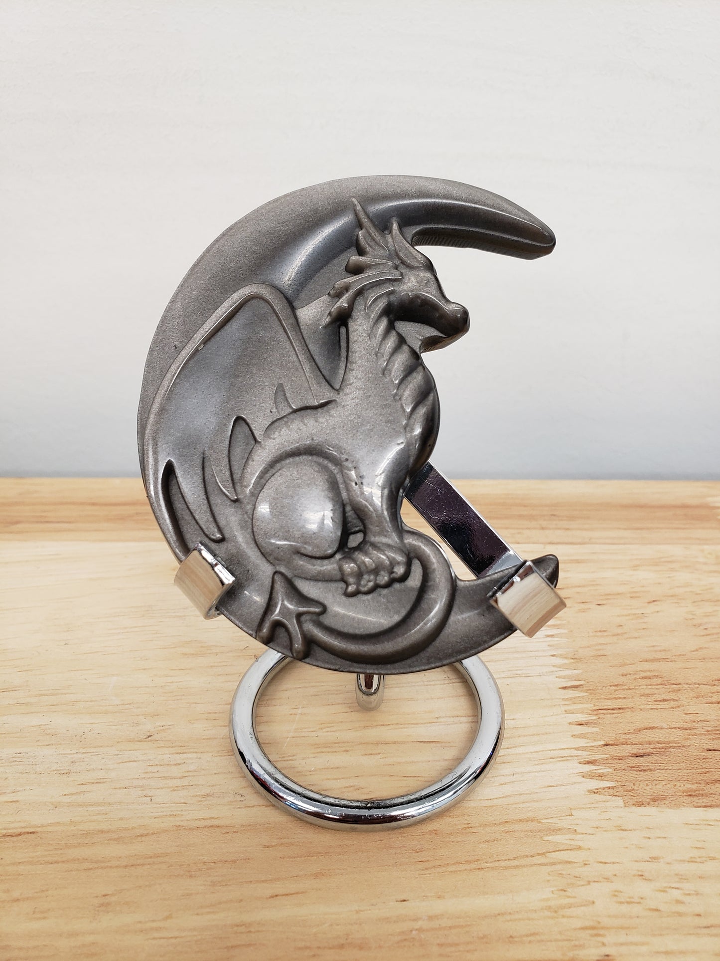 Silver Sheen Obsidian Dragon Carving