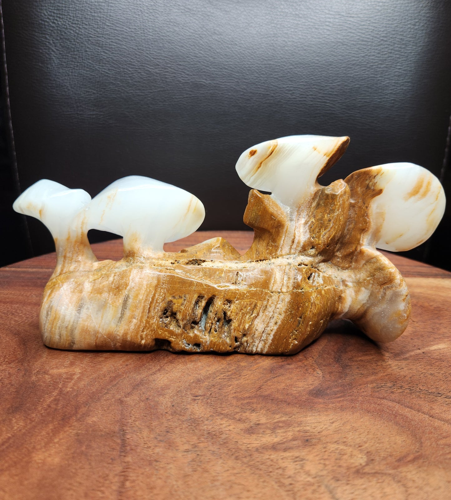 Green Onyx Mushrooms Carving