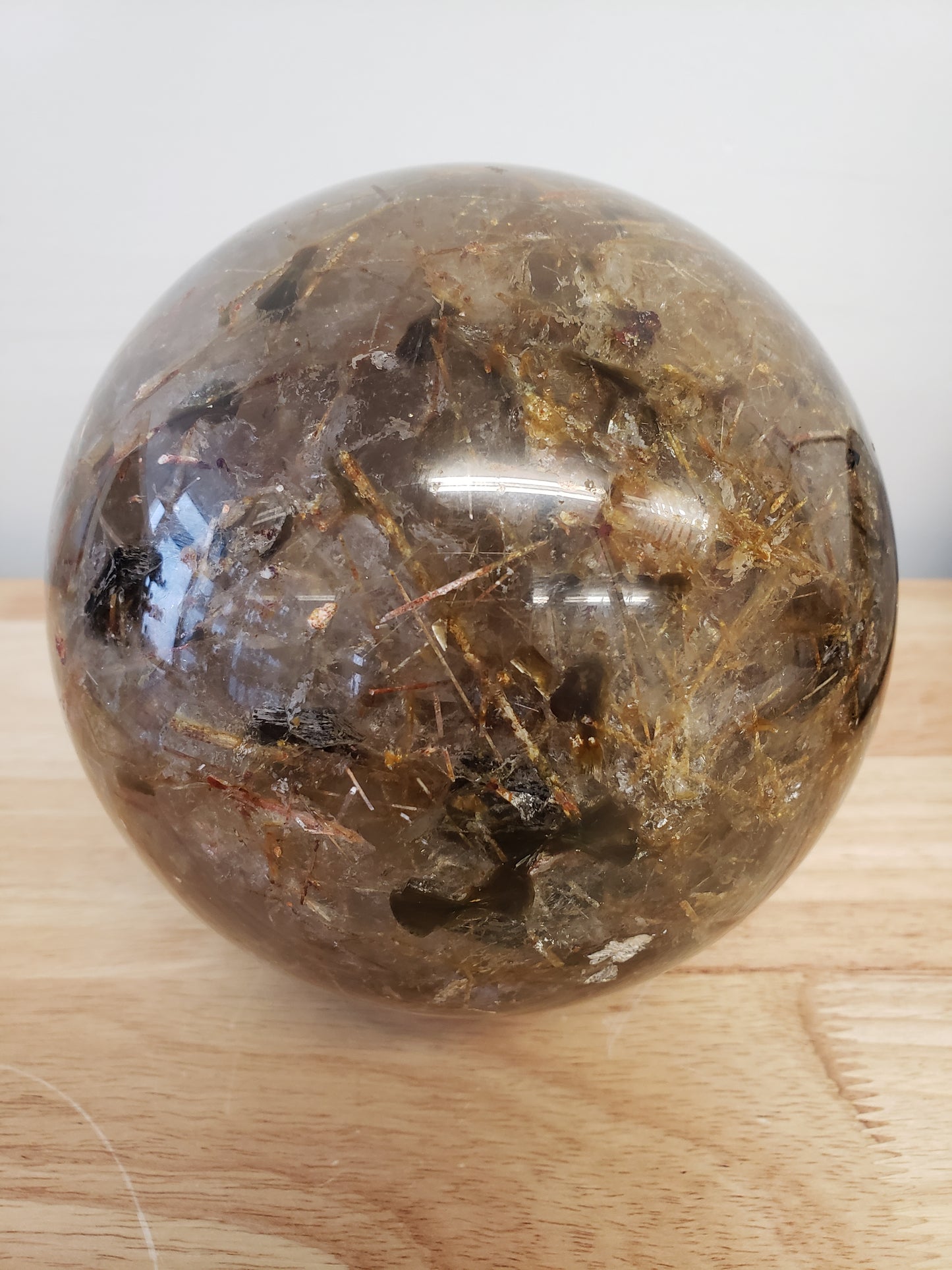 Golden Rutilated Smokey Quartz Sphere