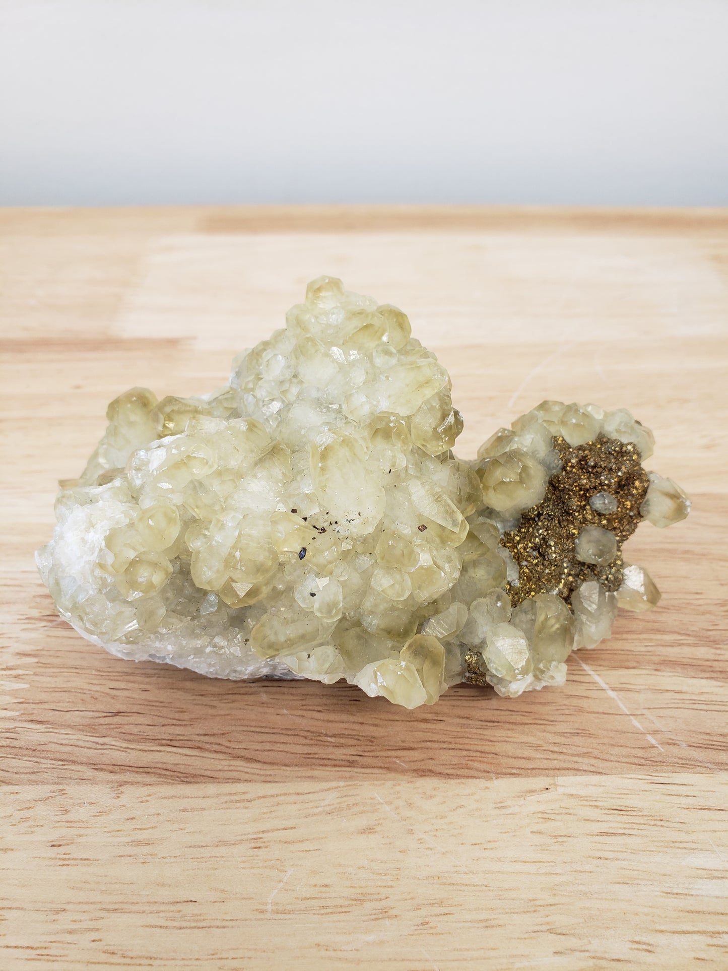 Golden Calcite with Chalcopyrite