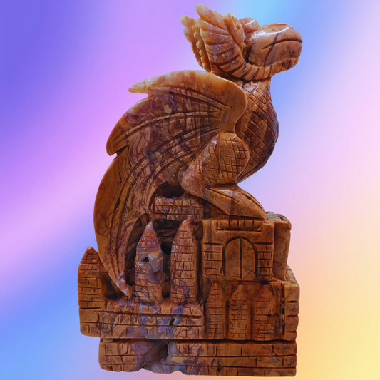 Petal Agate Dragon Carving