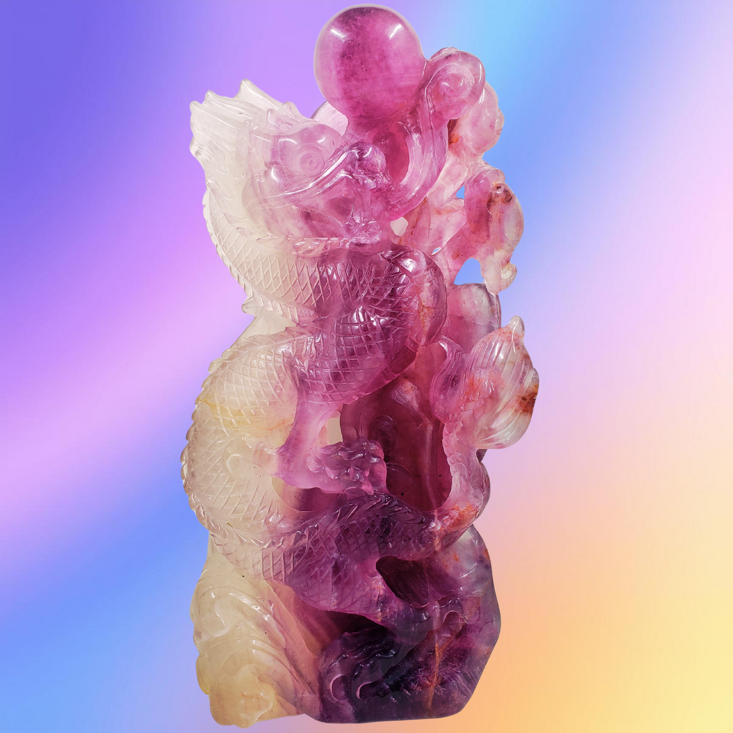 Purple Fluorite Chinese Dragon