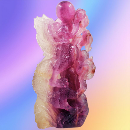 Purple Fluorite Chinese Dragon