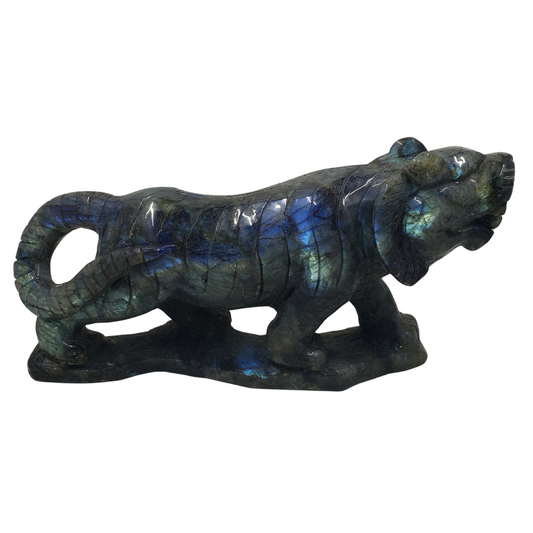 Labradorite Tiger Carving