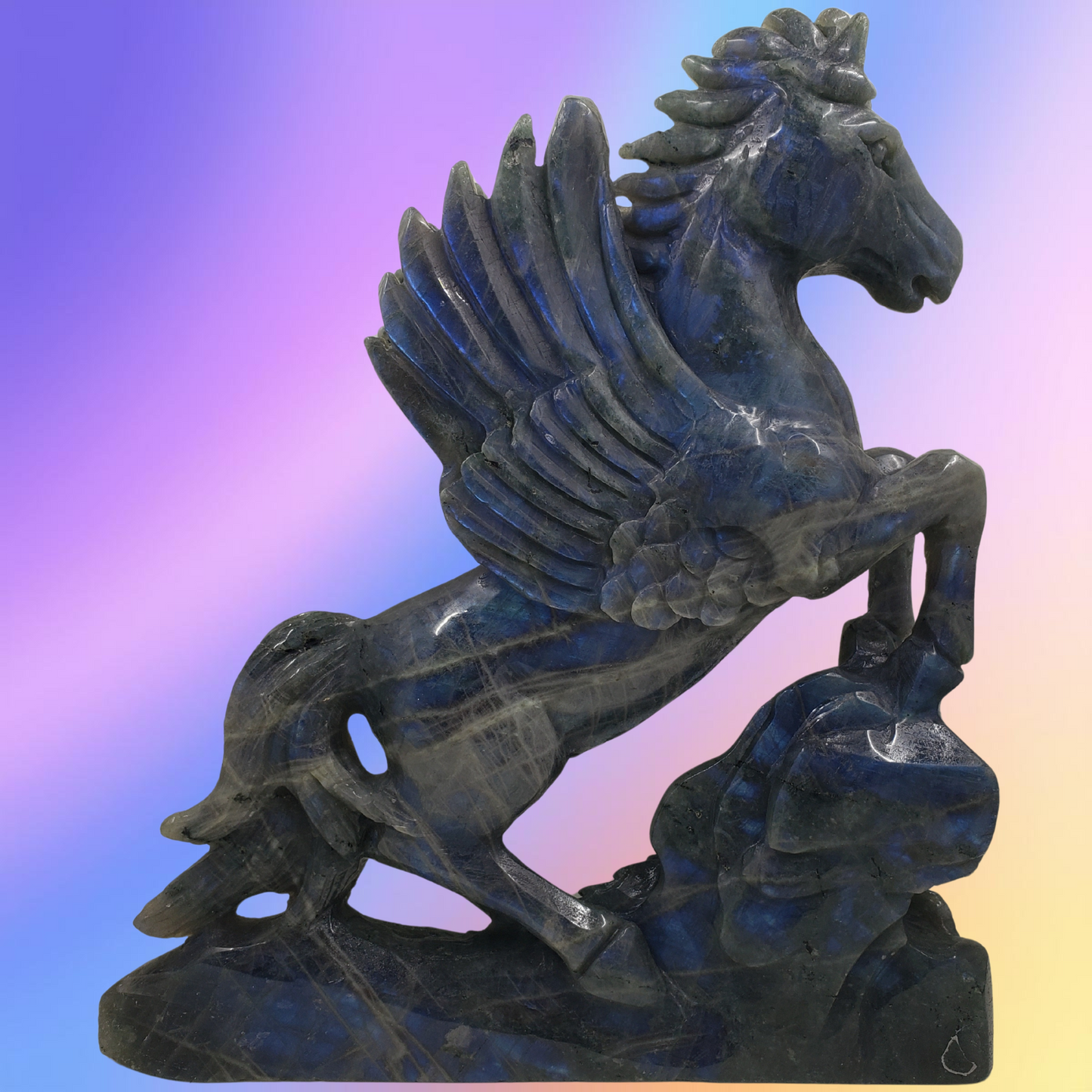Labradorite Unicorn Carving