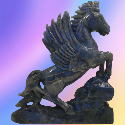 Labradorite Unicorn Carving