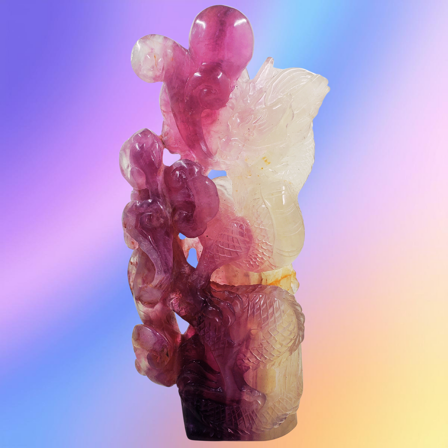 Purple Fluorite Chinese Dragon