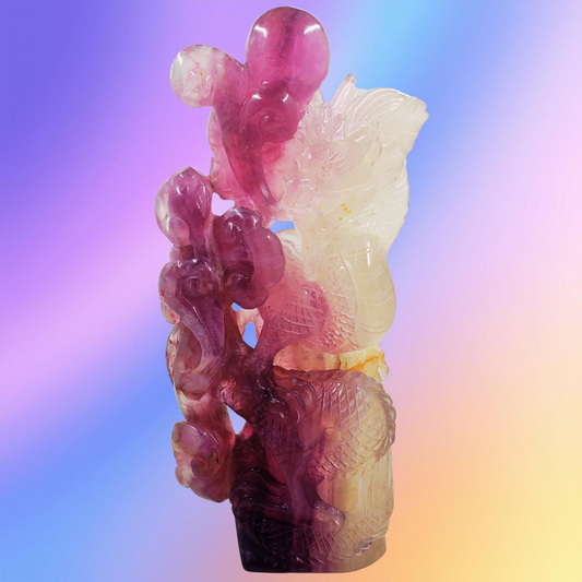 Purple Fluorite Chinese Dragon