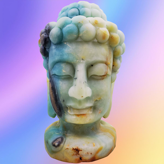 Amazonite Buddha Head