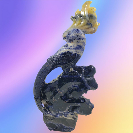 Sodalite Parrot Carving