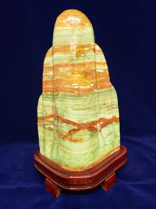 Green Onyx Mountain Carving
