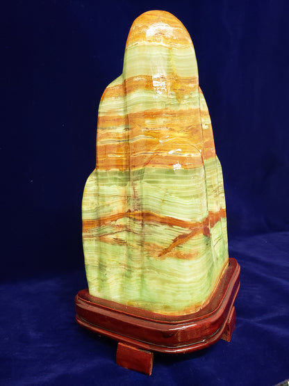 Green Onyx Mountain Carving