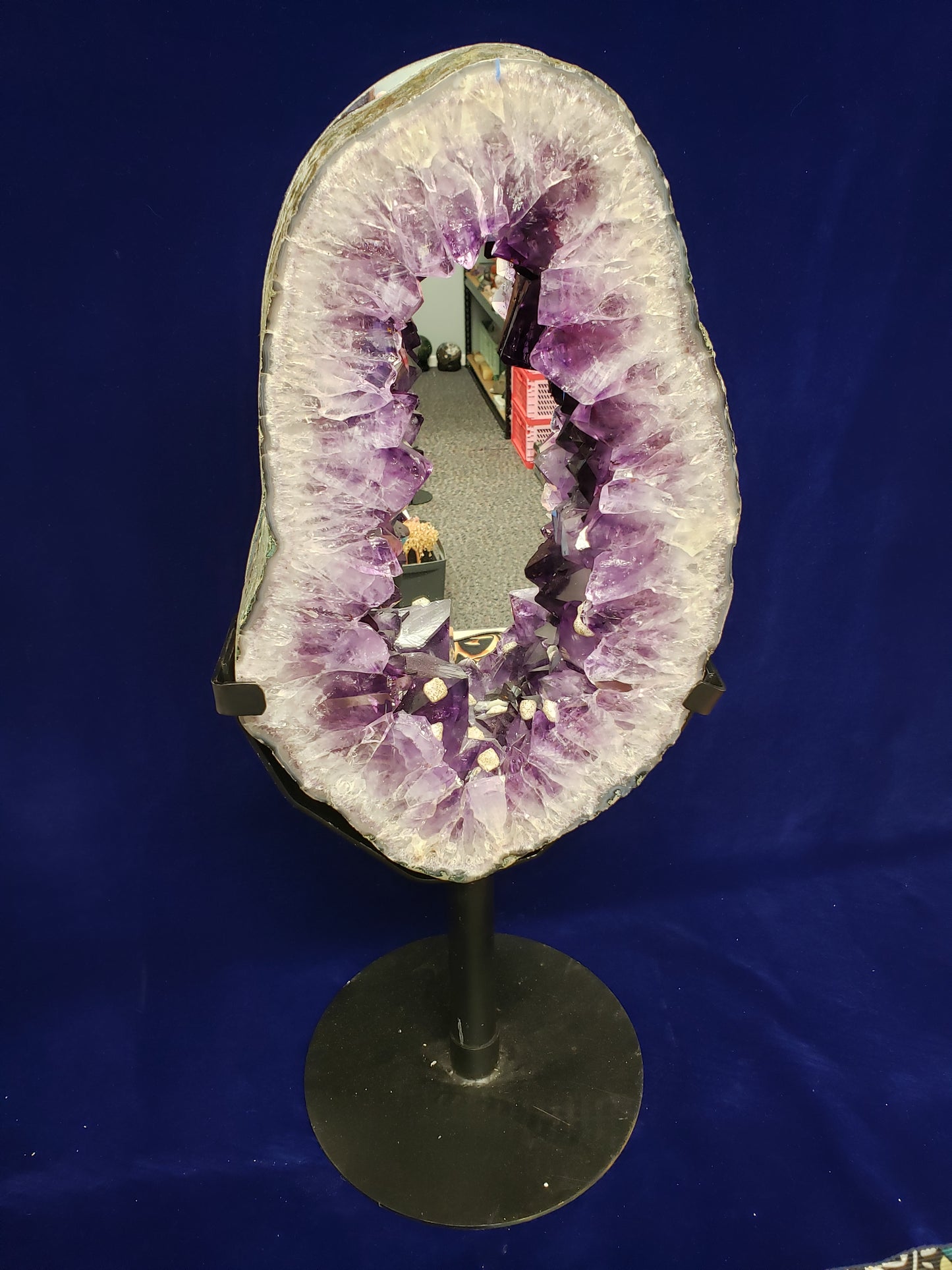 Amethyst Cluster Mirror with Stand