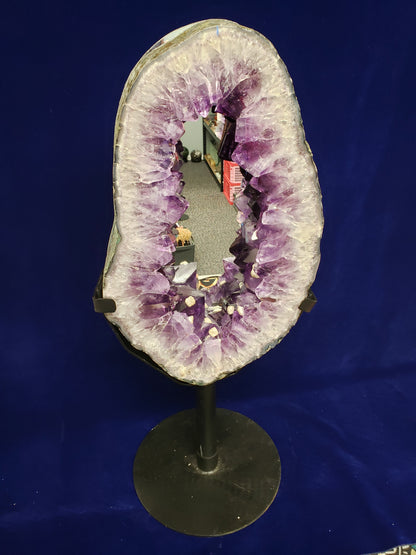 Amethyst Cluster Mirror with Stand